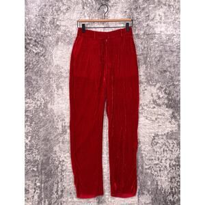 Sies Marjan Pants 0 Womens Red Silk Luxury Corduroy Cinch Back Trouser